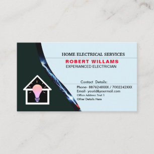 Home Electrical service Experienced Electrician Business Card