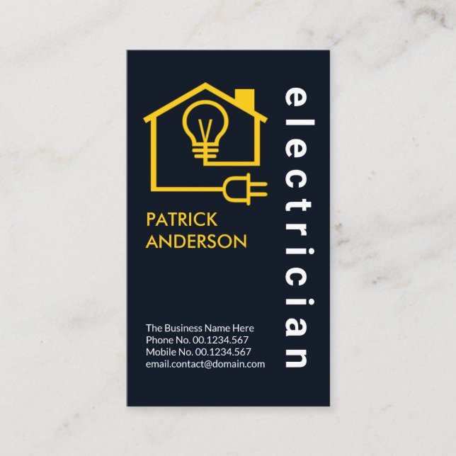 Home Electrical Wiring Circuit Electrician Business Card (Front)