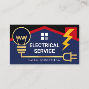 Home Electrical Wiring Circuit Lightning Business Card
