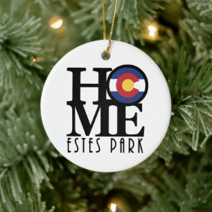 HOME Estes Park Colorado Ceramic Ornament