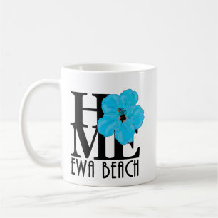 HOME Ewa Beach Hawaii Blue Hibiscus 11oz Coffee Mug