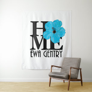 HOME Ewa Gentry Blue Hibiscus Tapestry