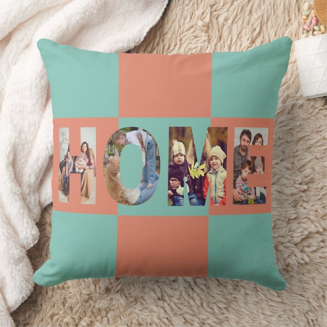 Home Family Photos - Custom Text Cushion (Blanket)