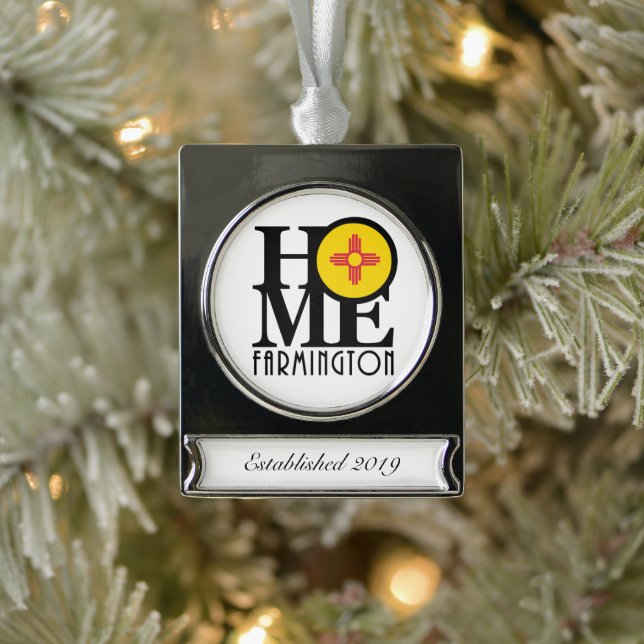 HOME Farmington (customisable!) Silver Plated Banner Ornament (Tree)