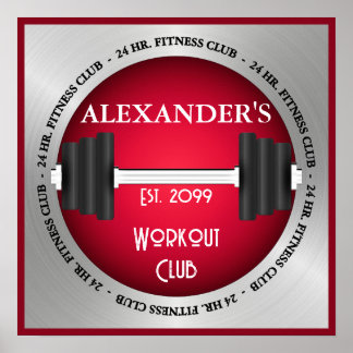 Home Fitness Centre Workout Club Gym Open 24 Hrs Poster