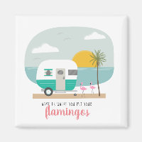 Home Flamingos Beach Turquoise Camper