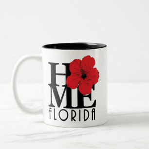 HOME Florida 11oz Red Hibiscus Two-Tone Coffee Mug