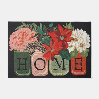 Home Flower Door Mat, Floral Welcome Mat
