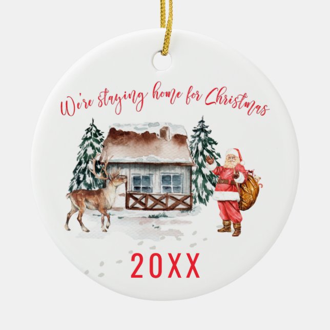 Home for Christmas | Funny 2020 Commemorative Ceramic Ornament (Front)