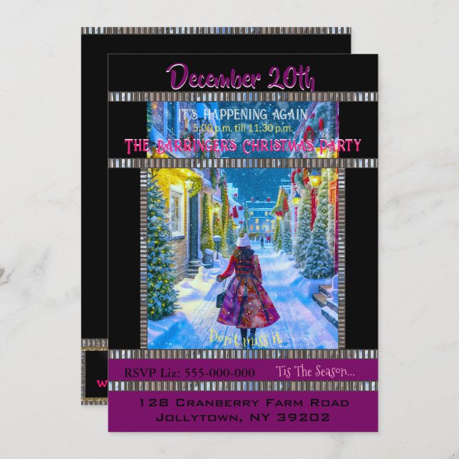 Home for Christmas Party Invitation (Front/Back)