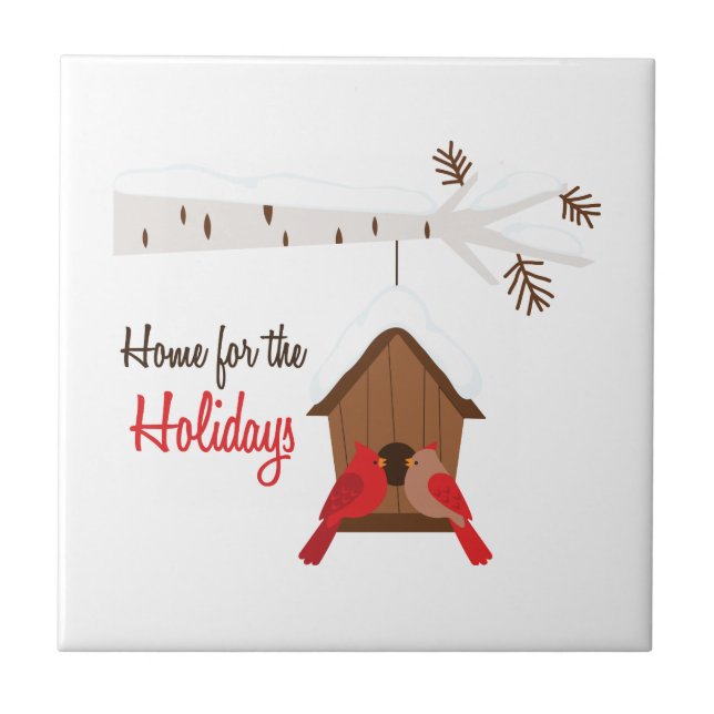 Home For Holidays Ceramic Tile (Front)