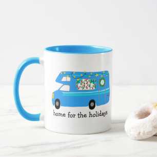 HOME FOR HOLIDAYS Retro Christmas Camper CUSTOM Mug