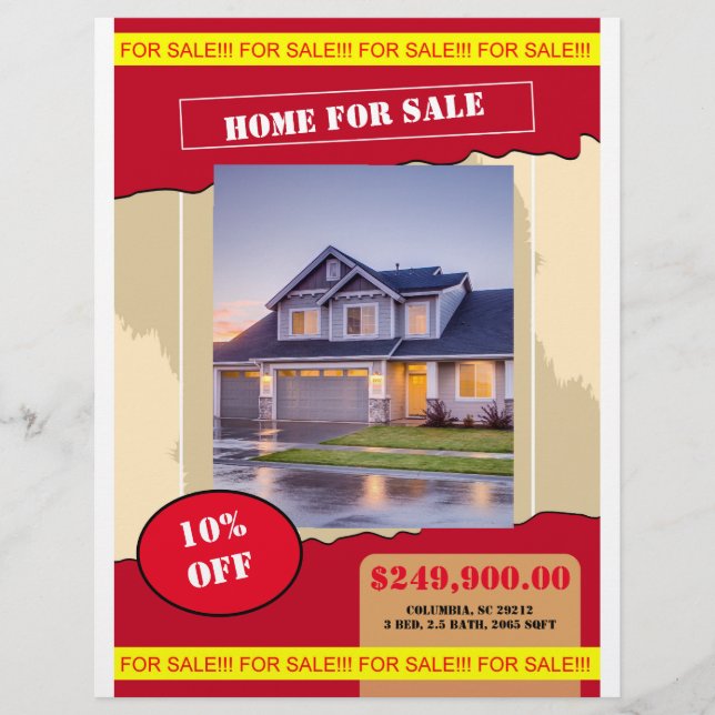 Home for sale flyer poster (Front)