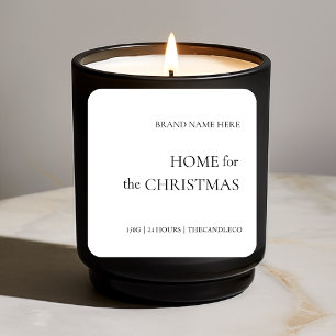 Home for the Christmas Minimalist Soy Candle Square Sticker