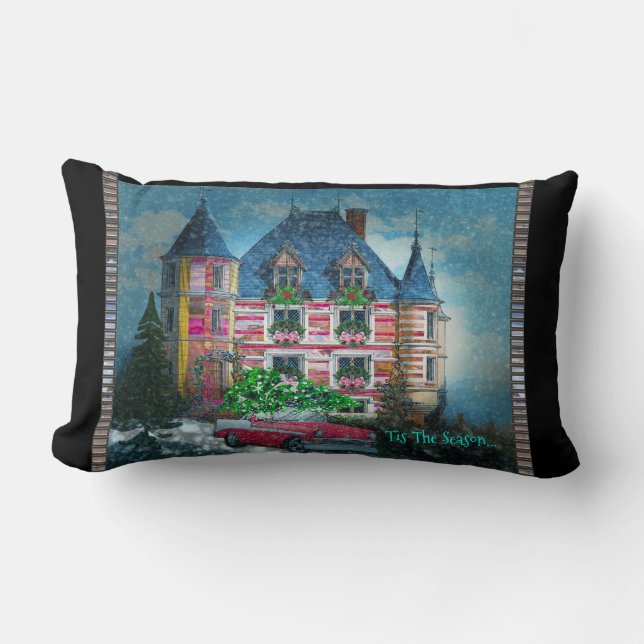 Home for the Holidays Christmas Lumbar Cushion (Front)