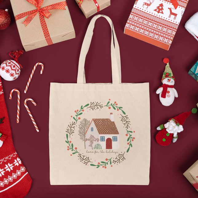 Home for the Holidays Christmas Shopping Tote Bag (Creator Uploaded)