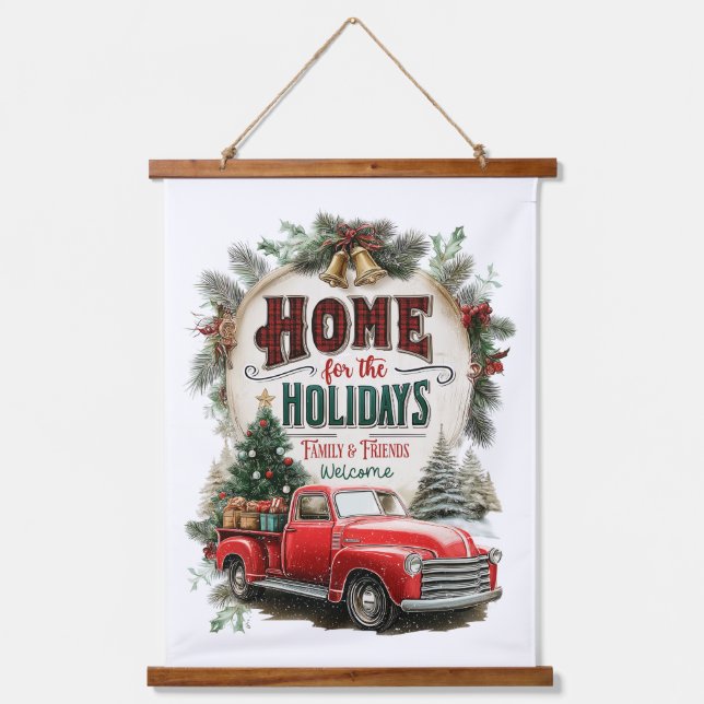  Home for the Holidays – Family & Friends Welcome  Hanging Tapestry (Front)