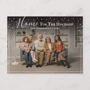 Home for the Holidays! Family Photo Christmas Postcard