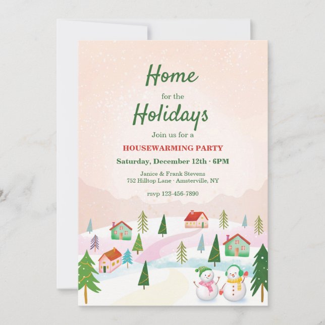 Home for the Holidays Housewarming Party  Invitation (Front)