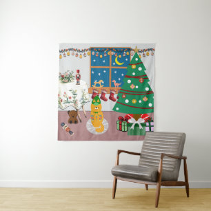Home for the Holidays Illustration Tapestry