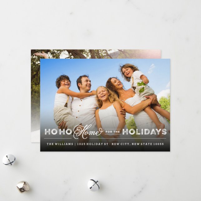 Home For The Holidays Moving Announcement Card (Front/Back In Situ)