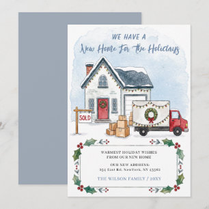 Home For The Holidays New Address Moving  Holiday Card