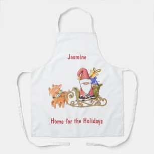 Home for the Holidays Personalised Santa Sleigh Apron
