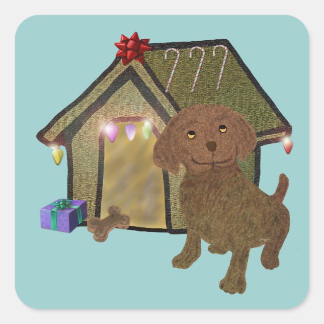 Home for the Holidays Square Sticker (Front)