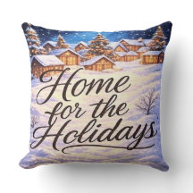 'Home for the Holidays' Throw Pillow