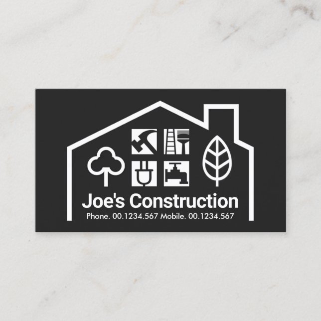 Home Frame Tools Window Landscape Business Card (Front)