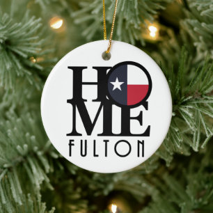 HOME Fulton Texas Ceramic Ornament