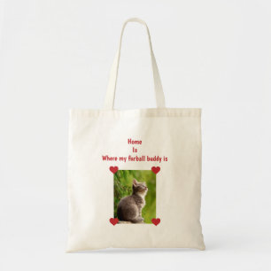 Home Furball Buddy Photo Cat Mum Cat in Garden Tote Bag