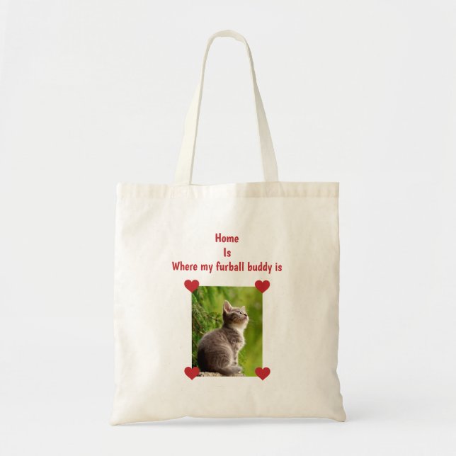 Home Furball Buddy Photo | Cat Mum | Cat in Garden Tote Bag (Front)