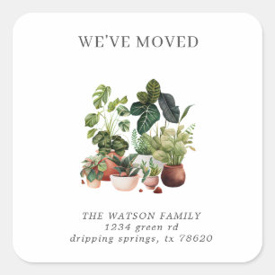 Home Garden Plant Mum Moving Announcement Square Sticker