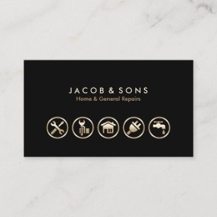 Home General Repairs Gold Icons Business Card