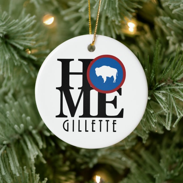 HOME Gillette Wyoming Ceramic Ornament (Tree)