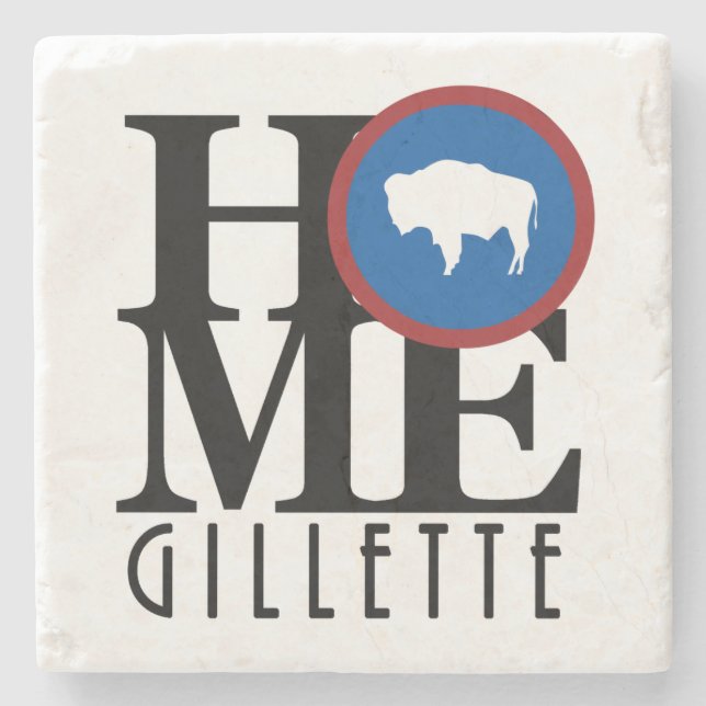 HOME Gillette Wyoming Stone Coaster (Front)