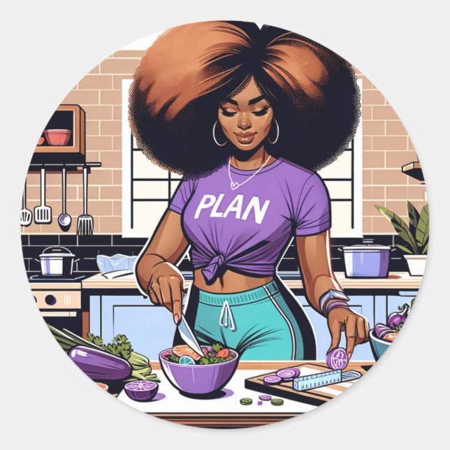 Home Girl Meal Prep Classic Round Sticker (Front)