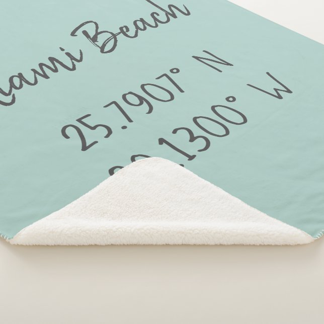 Home GPS Coordinates Longitude Latitude Miami     Sherpa Blanket (3/4)