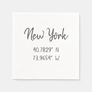 Home GPS Coordinates Longitude Latitude New York Napkin