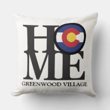 HOME Greenwood Village Colorado Throw Pillow White