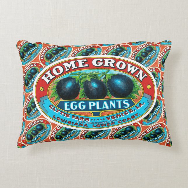 Home Grown Egg Plants Decorative Cushion (Front)
