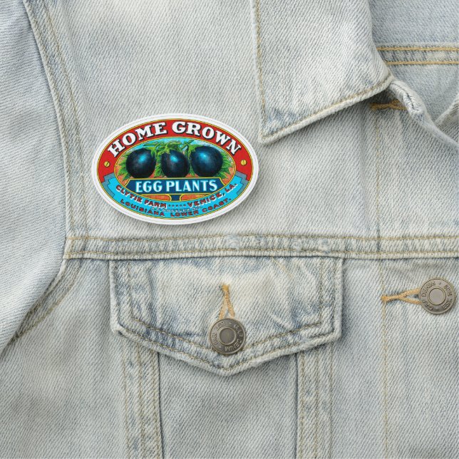 Home Grown Egg Plants Pin Name Tag (In Situ)