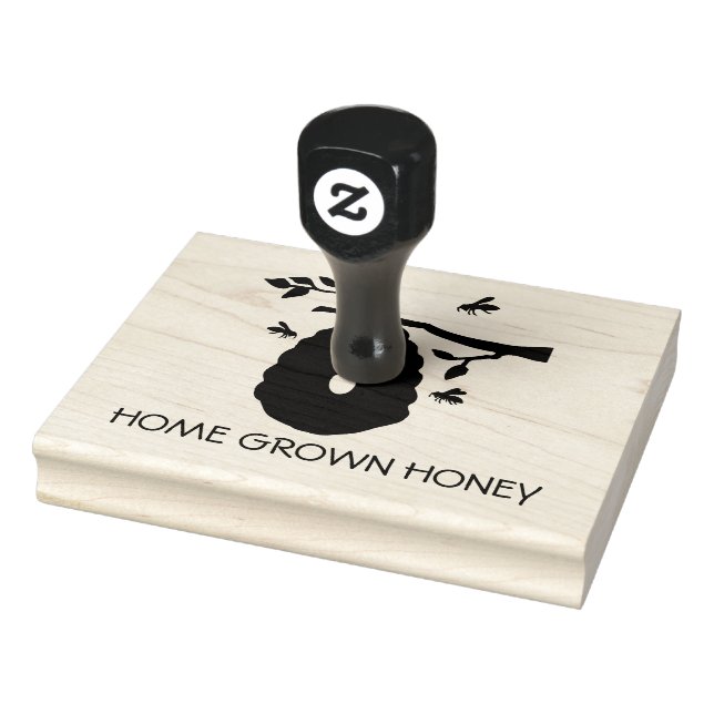 HOME GROWN HONEY | Honey Business Rubber Stamp (Stamp)