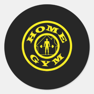 Home Gym Gold's Bodybuilding Weightlifting Fitness Classic Round Sticker