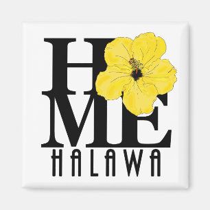 HOME Halawa Hawaii Yellow Hibiscus Magnet