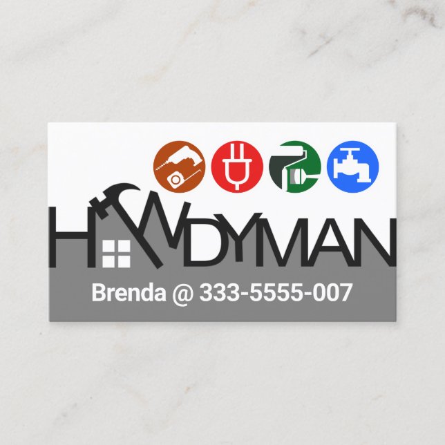 Home Hammer Handyman Signage Business Card (Front)