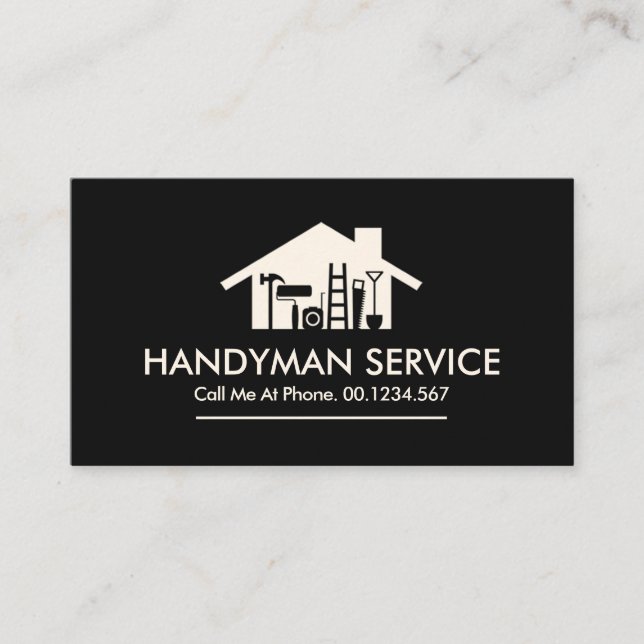 Home Handyman Repair Tools Building Business Card (Front)