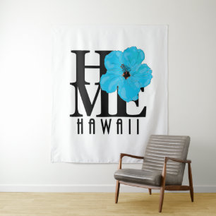 HOME Hawaii blue hibiscus Tapestry
