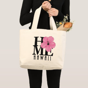 HOME Hawaii - Pink Hibiscus Large Tote Bag